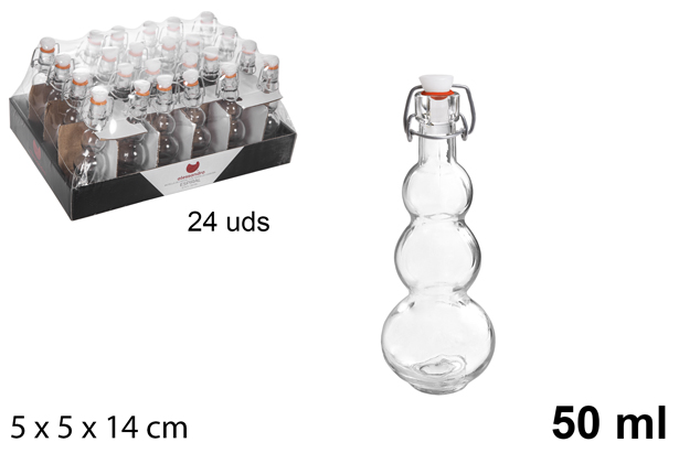 Botella espiral con tapón gaseosa 50 ml