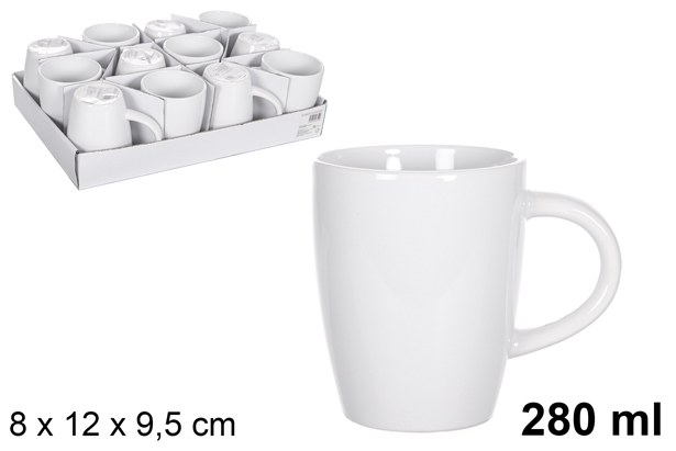 Tasse conique en céramique blanche 280 ml