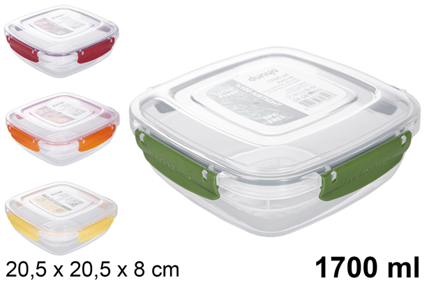 Lunch box quadrato ermetico in plastica 1.700 ml