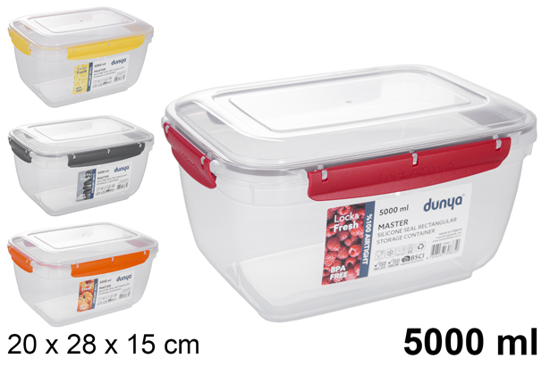 Lancheira hermética retangular de plástico 5.000 ml