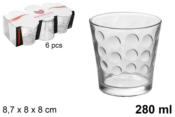 Pack 6 vasos cristal agua Siena 280 ml