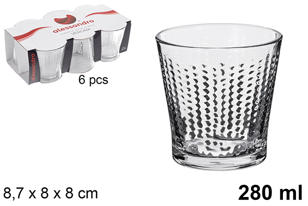 [118853] Pack 6 vasos cristal agua Verona 280 ml