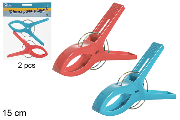 Pack 2 pinzas de plástico 15 cm