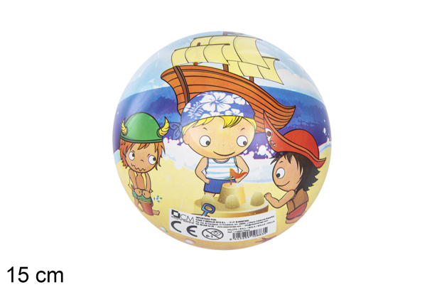 [118919] Bola de plástico decorada com pirata 15 cm