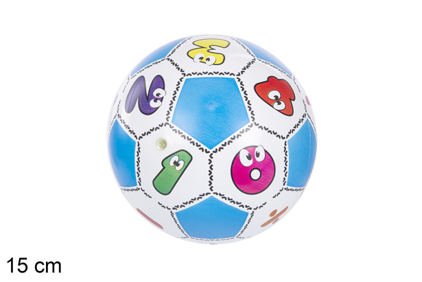 Balón plástico decorado números 15 cm