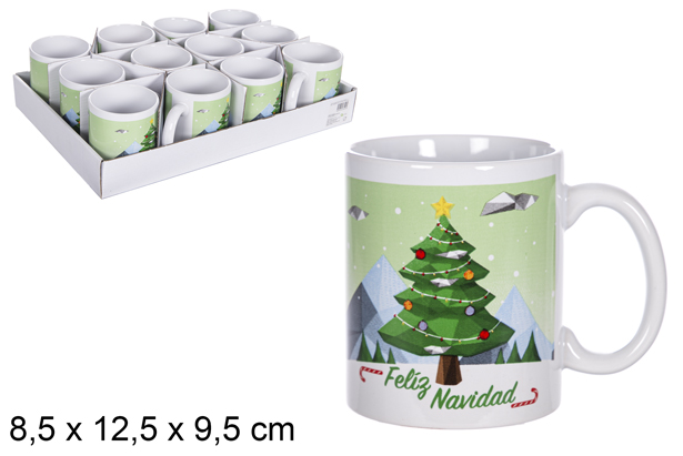 Taza cerámica decorada Navidad