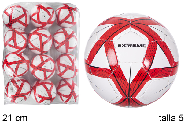 Pallone da calcio bianco/rosso Misura 5
