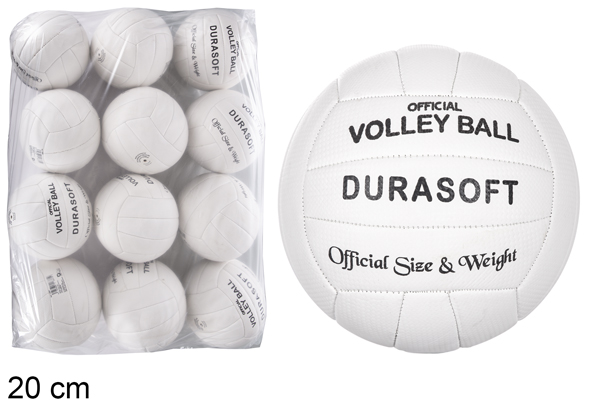 [118957] Ballon de volley-ball blanc taille officielle 20 cm