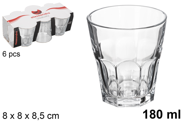 Pack 6 vasos cristal agua Casablanca 180 ml
