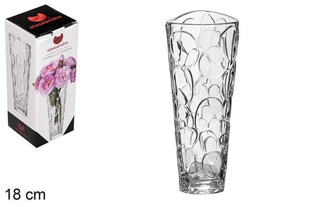 Vaso de vidro triângulo Verona 18 cm