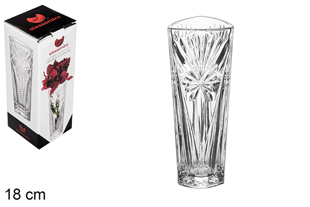 Vaso de vidro Milan triângulo 18 cm
