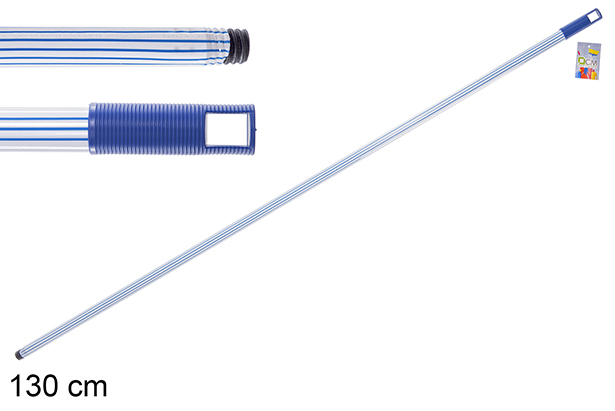 Palo escoba/fregona decorado azul y blanco 130 cm