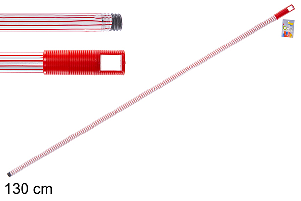 Bastão decorado vermelho e branco 130 cm