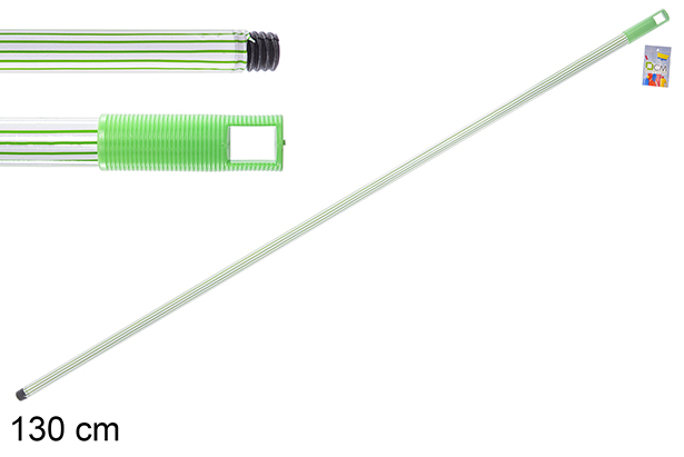 Palo escoba/fregona decorado verde y blanco 130 cm