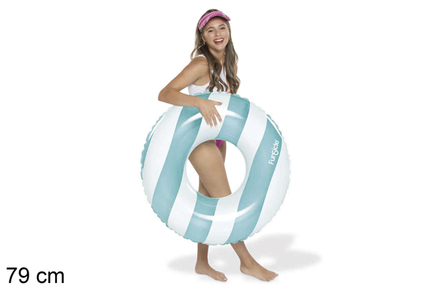 Blue striped inflatable float 79 cm