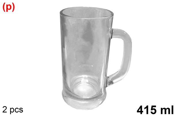 Pack 2 jarras cristal cerveza Silky 415 ml