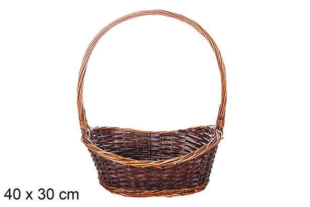 Panier de Noël en osier acajou 40x30 cm