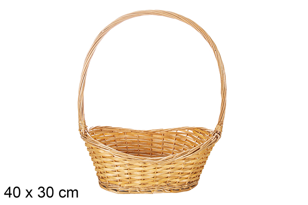 [119258] Cesta mimbre Navidad color miel 40x30 cm