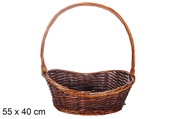 Mahogany Christmas wicker basket 55x40 cm
