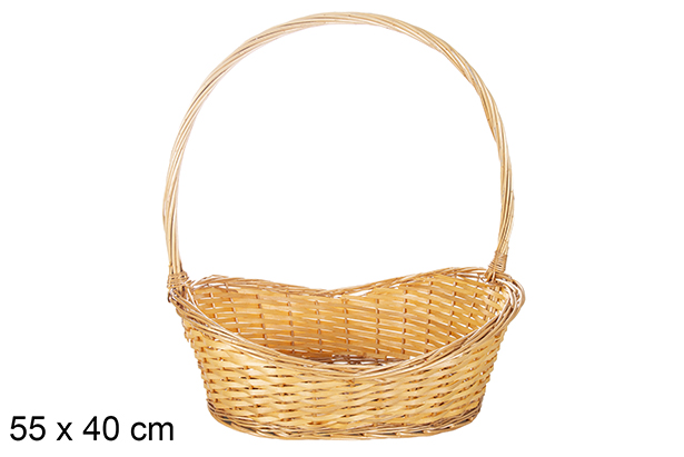 Honey-colored Christmas wicker basket 55x40 cm