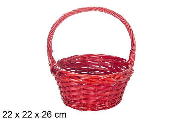 Panier en osier de Noël rouge 22x26 cm