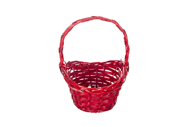Cesto natalizio in vimini rosso 22x16 cm