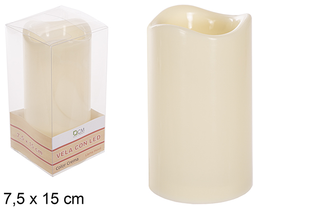 Candela rossa LED fiamma mobile 7,5x15 cm