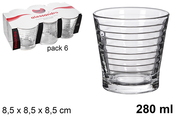 Pack 6 Anillos crystal glasses 280 ml
