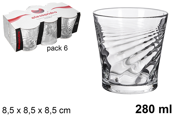 Pack 6 vasos cristal Honey 280 ml