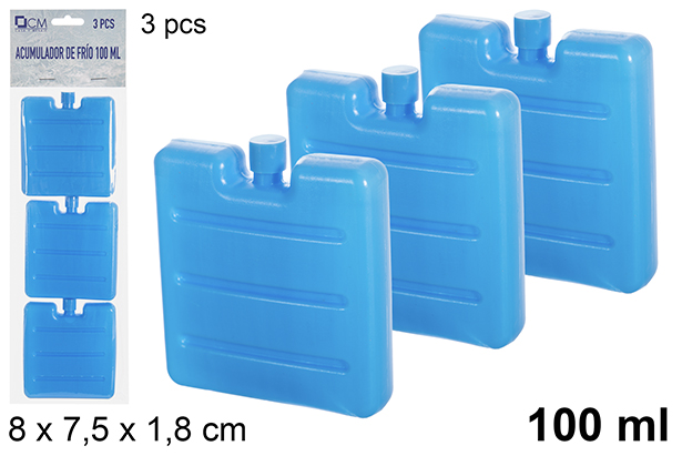 Pack 3 acumulador de frio nevera 100 ml