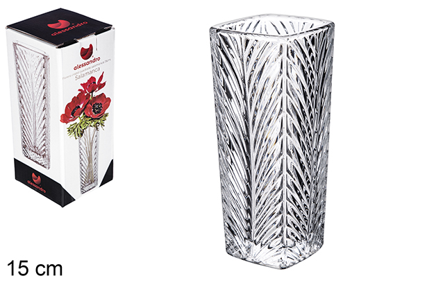 Florero cristal cuadrado Salamanca 15 cm