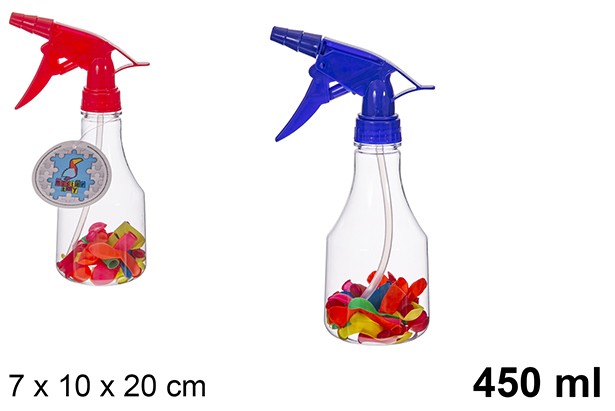 [119368] Botella pulverizador con 25 globos de agua 450 ml