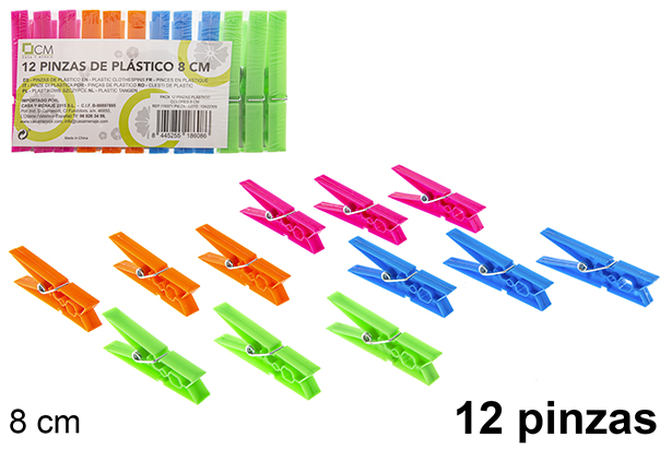Pack 12 pince à épiler en plastique colorée 8 cm