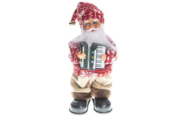 Papa Noel con instrumento música y movimiento 32 cm