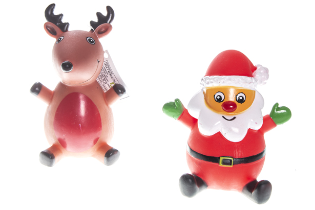 [119414] Christmas dog toy reindeer and Santa Claus assortment