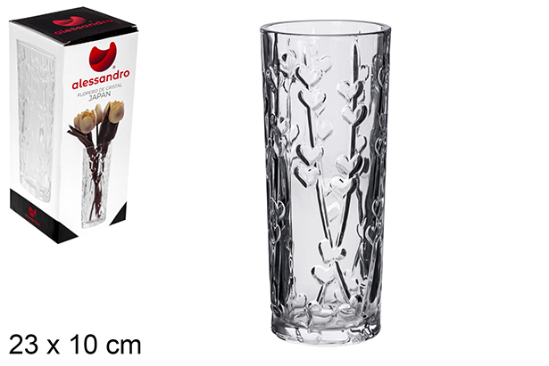 Vase en verre Japan 23x10 cm