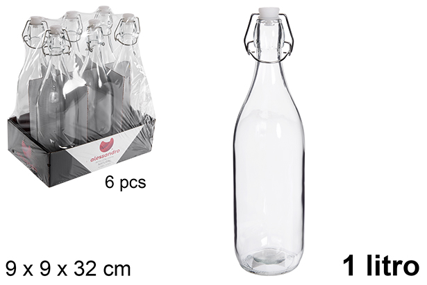 Natural water glass bottle 1 liter