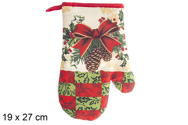Mitaine décorée Père Noël 19x27 cm
