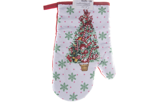 Manopla decorada árbol Navidad 19x27 cm