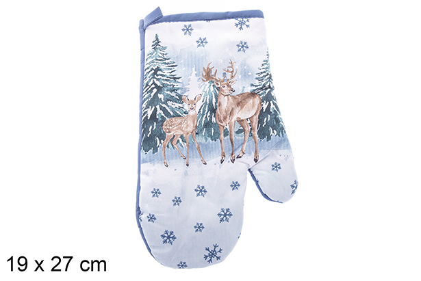 [119602] Gnome decorated mitten with truck 19x27 cm