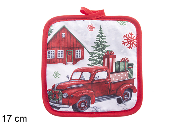 Guanto quadrato decorato Gnomo con camion 17 cm