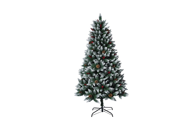 Árbol Navidad nevado con bolas y piñas 60 cm 