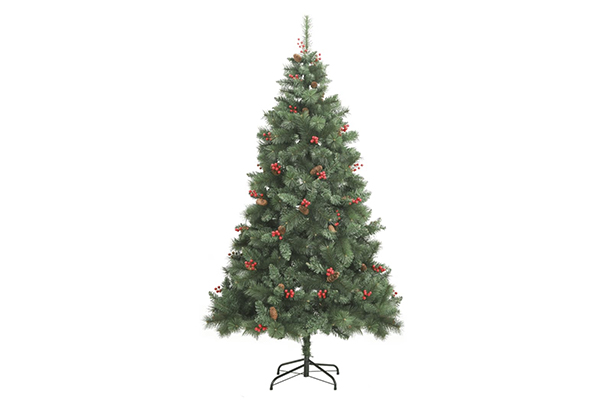 [119614] Árbol Navidad con flores, bayas y piñas 60 cm