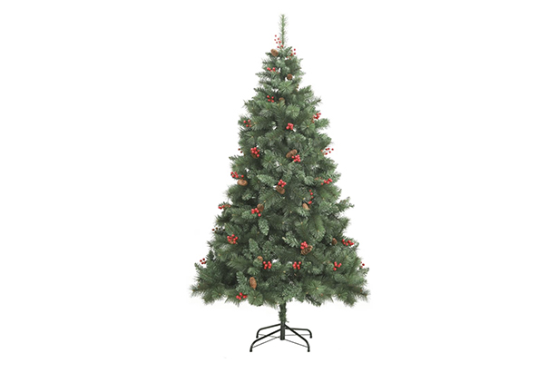 [119615] Christmas tree with flowers, berries and pine cones 60 cm