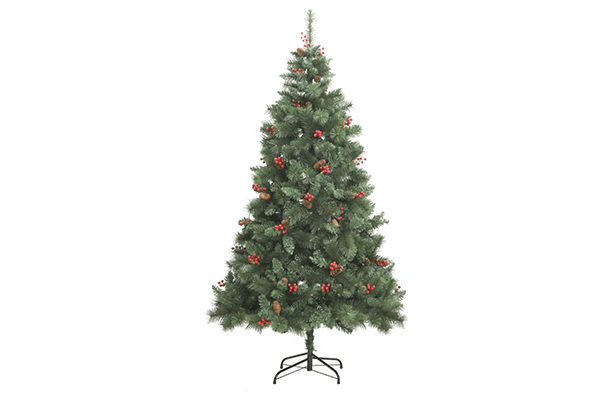 [119617] Árbol Navidad con bolas, bayas y piñas 60 cm 