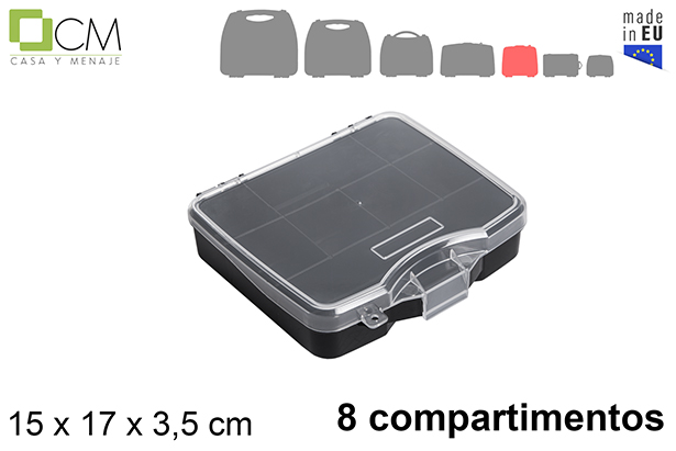 [119682] Caixa de ferramentas de plástico com 8 compartimentos