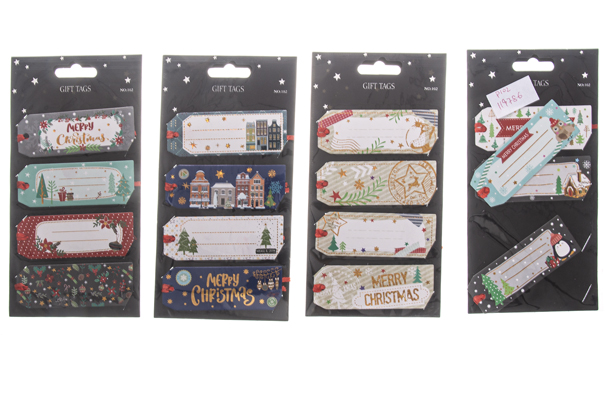 Pack 4 autocollants cadeaux de Noël assortis