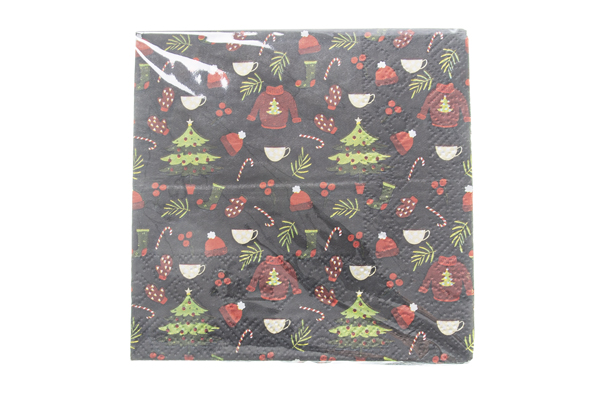 Pack 20 servilletas Navidad decorada arbol 3 capas 25 cm