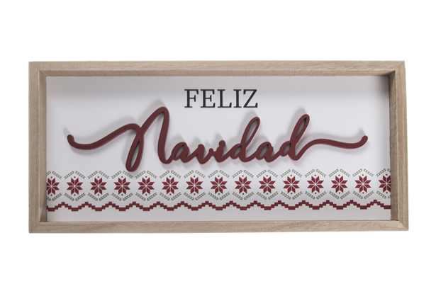 [119928] Feliz Navidad wooden pendant 33x15 cm