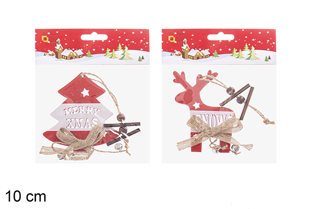 [119935] Ciondolo in legno rosso forme assortite